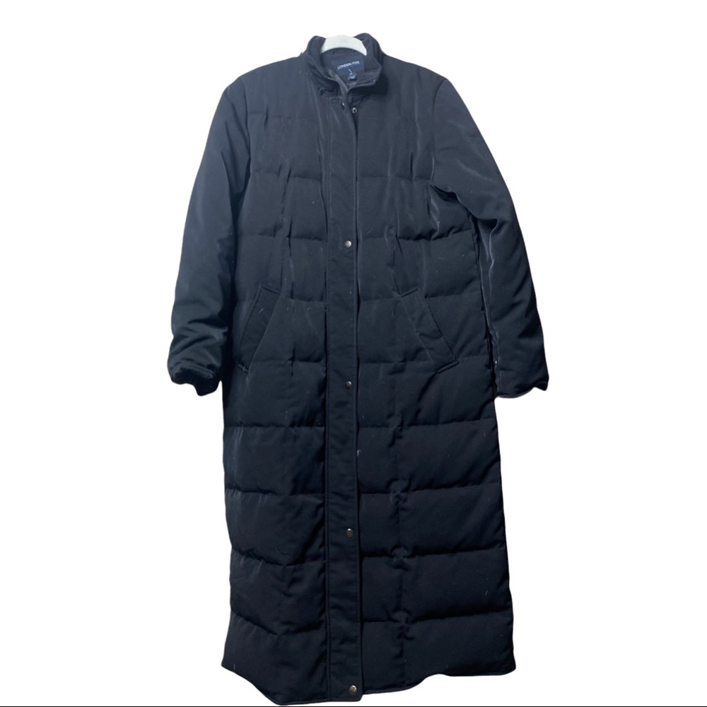 London fog black long down coat Warm Winter Puffer Snow Medium